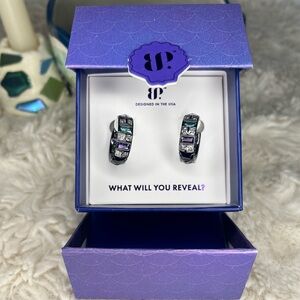 Bomb Party Sirens "Shimmering Depths" Hoops Earrings Array Multi